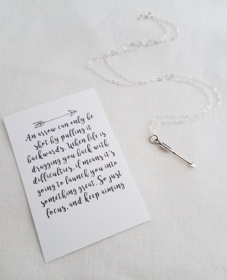 Tiny Arrow Necklace, Sterling Silver Charm Necklace
