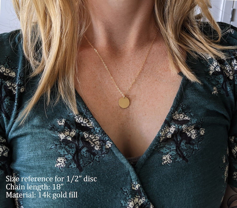 Custom Date Necklace: Personalized Charm Necklace, Sterling Silver or 14k Gold Fill