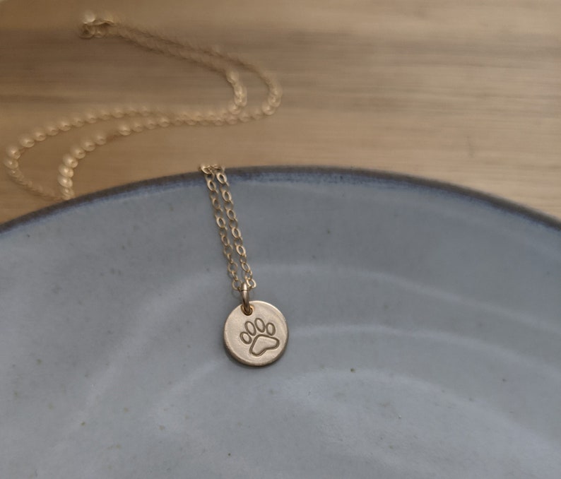 Tiny Paw Print Charm Necklace, Pet Lover Gift