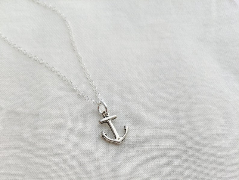 Motivational Necklace, Silver Anchor Necklace