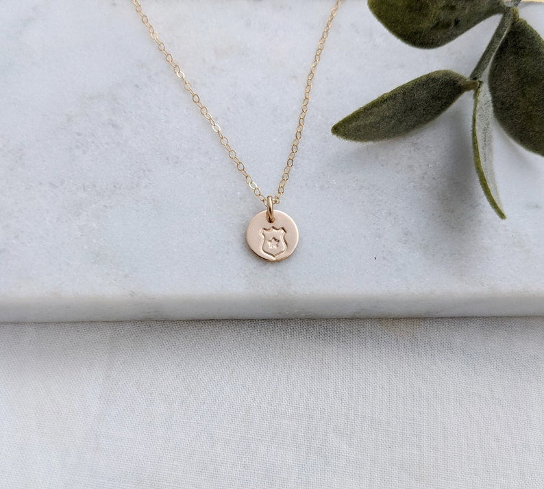 Police Badge Necklace, Police Wife Gift