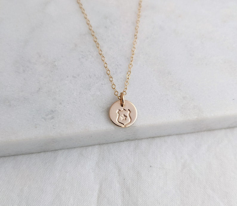 Police Badge Necklace, Police Wife Gift