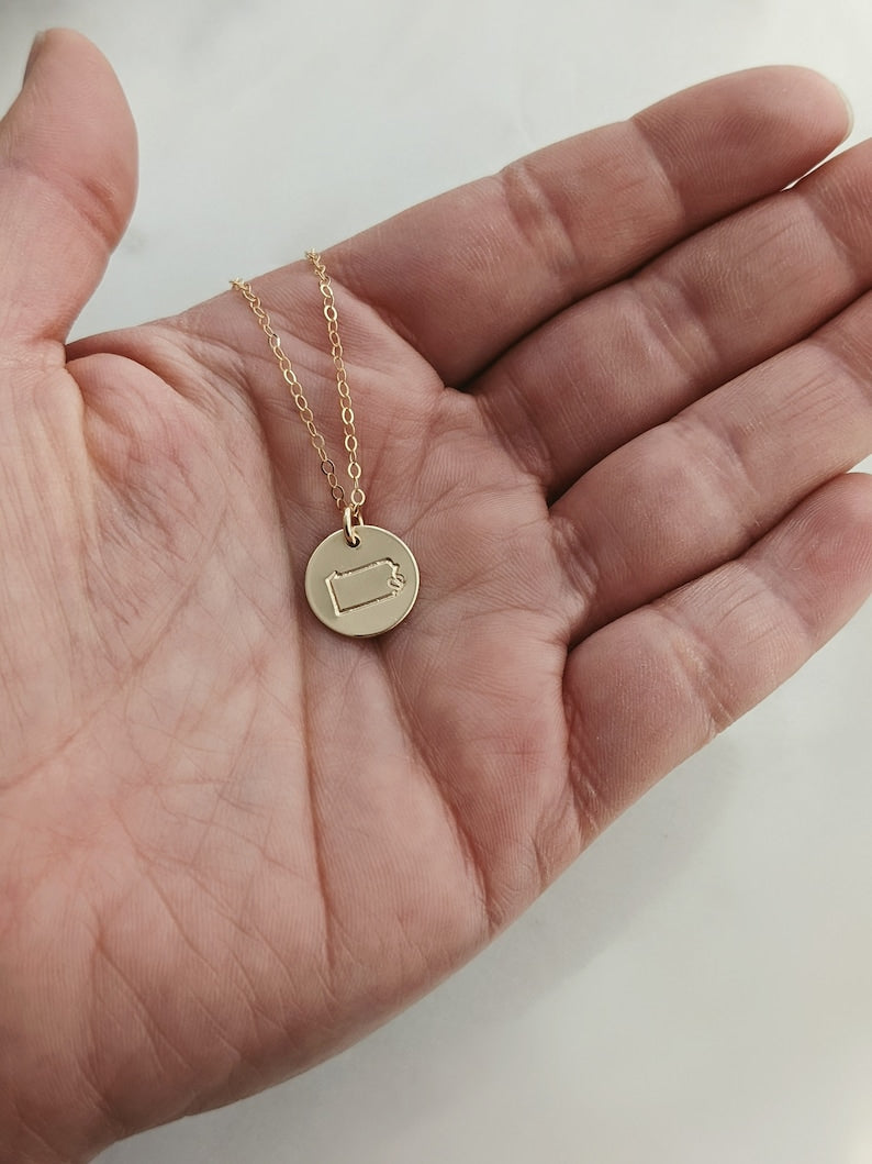 New Jersey State Necklace | Custom State Charm | Hometown Necklace