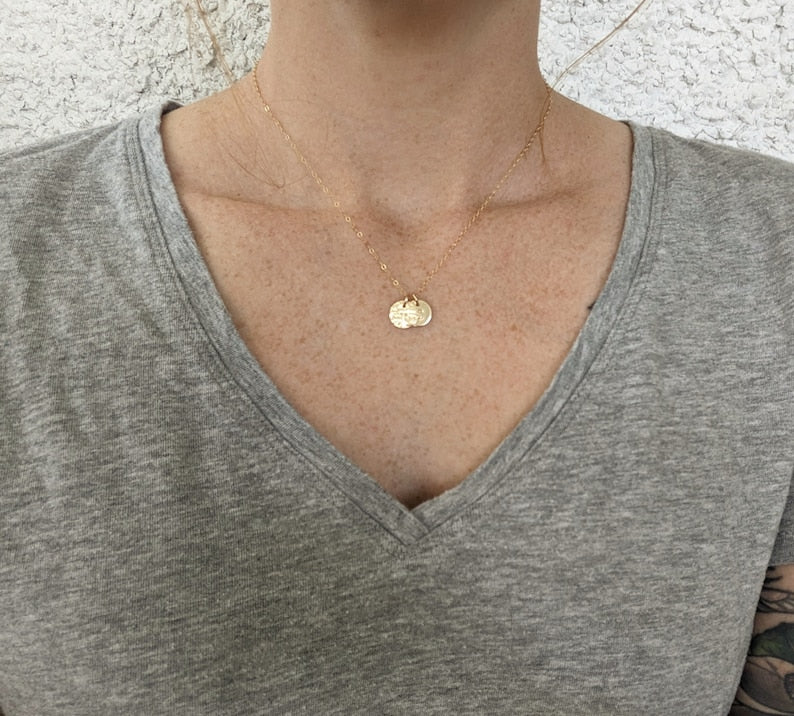 Tiny Cross and Initial Necklace | Sterling Silver or 14k Gold Fill