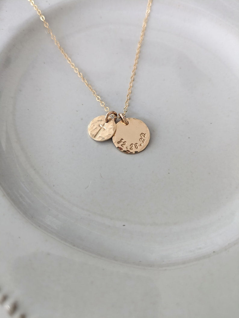 Personalized Cross Necklace | Custom Name or Date