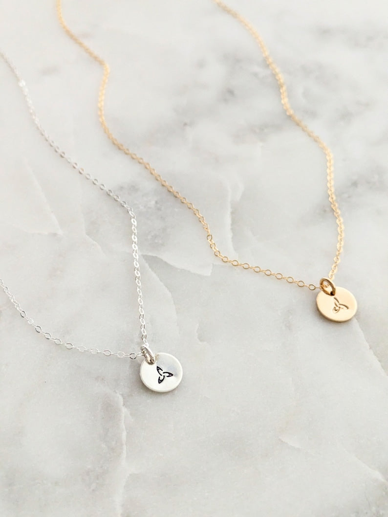 Tiny Celtic Knot Pendant, Sterling Silver or 14k Gold Fill