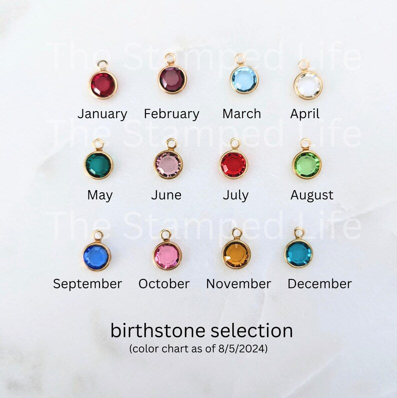 Rainbow Necklace with Birthstone Charm