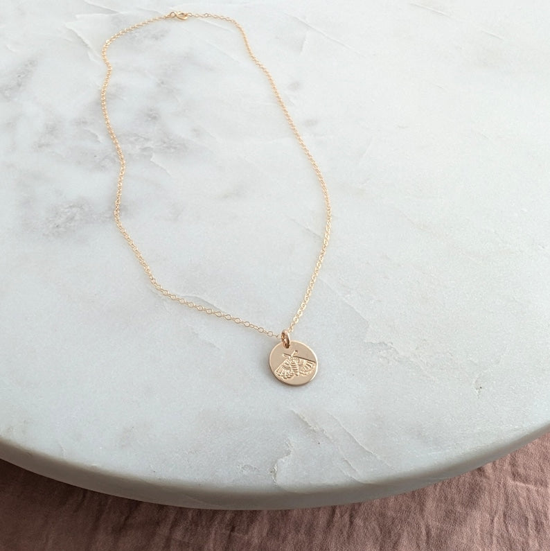 Luna Moth Necklace: Sterling Silver or 14k Gold Fill Celestial Jewelry