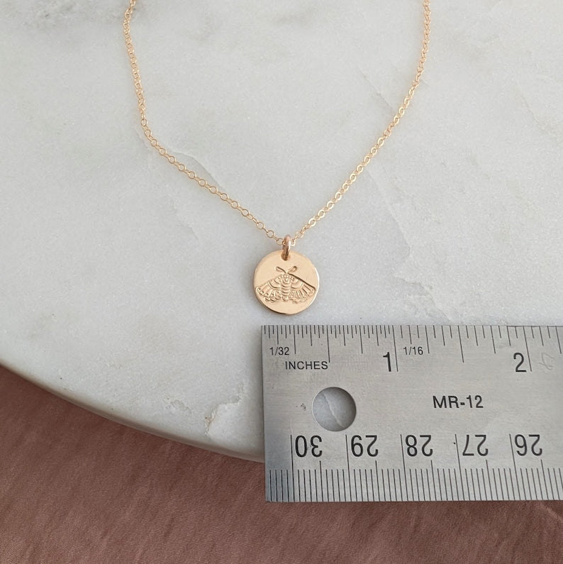 Luna Moth Necklace: Sterling Silver or 14k Gold Fill Celestial Jewelry