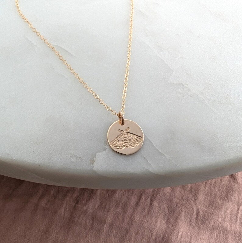 Luna Moth Necklace: Sterling Silver or 14k Gold Fill Celestial Jewelry