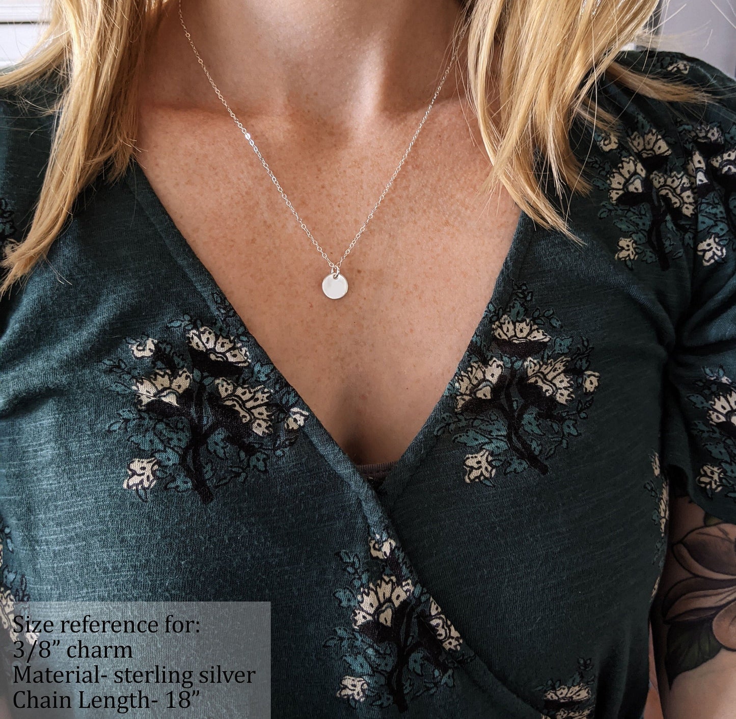 Heart Disc Necklace | Tiny Gold Heart Necklace