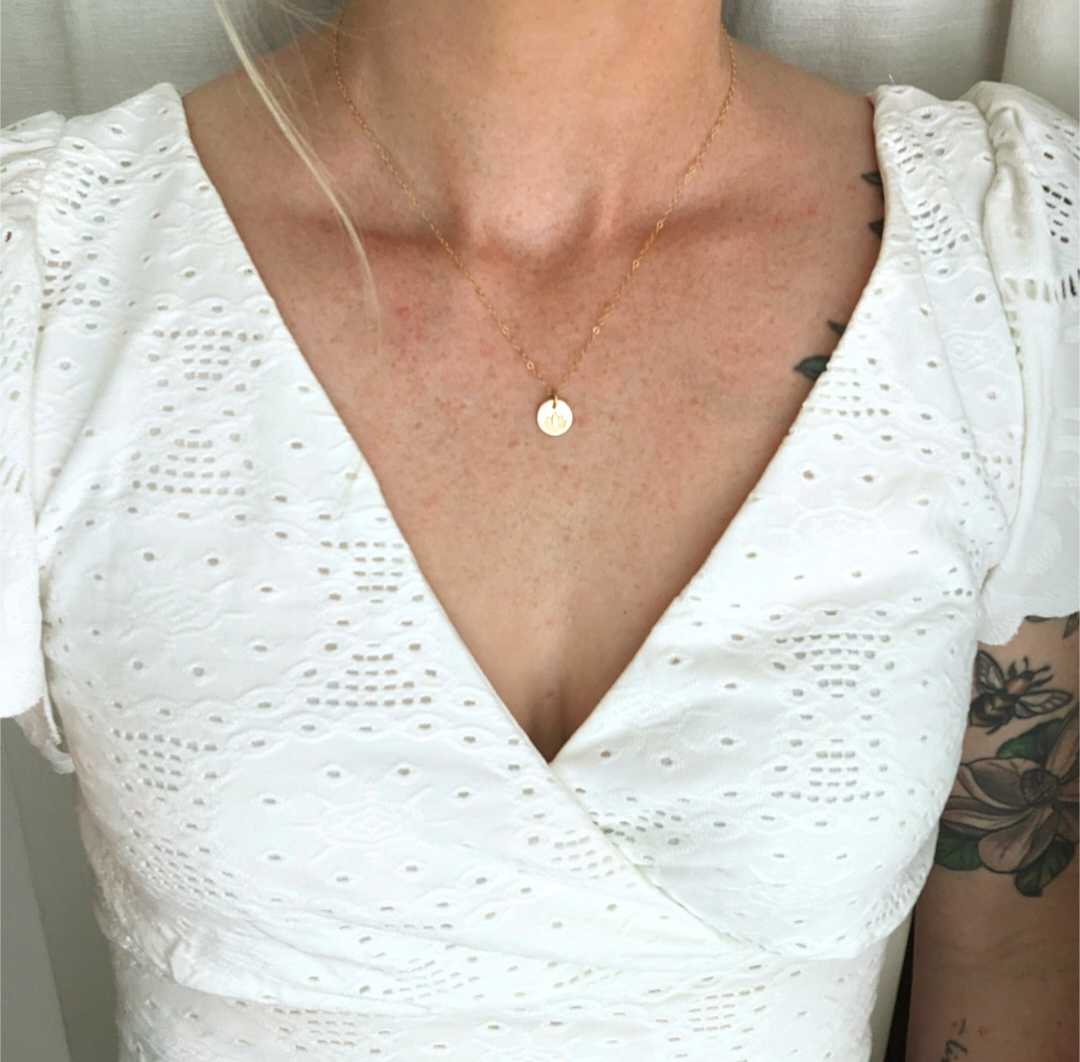 Tiny Lotus Necklace with Card, Sterling Silver or 14k gold fill