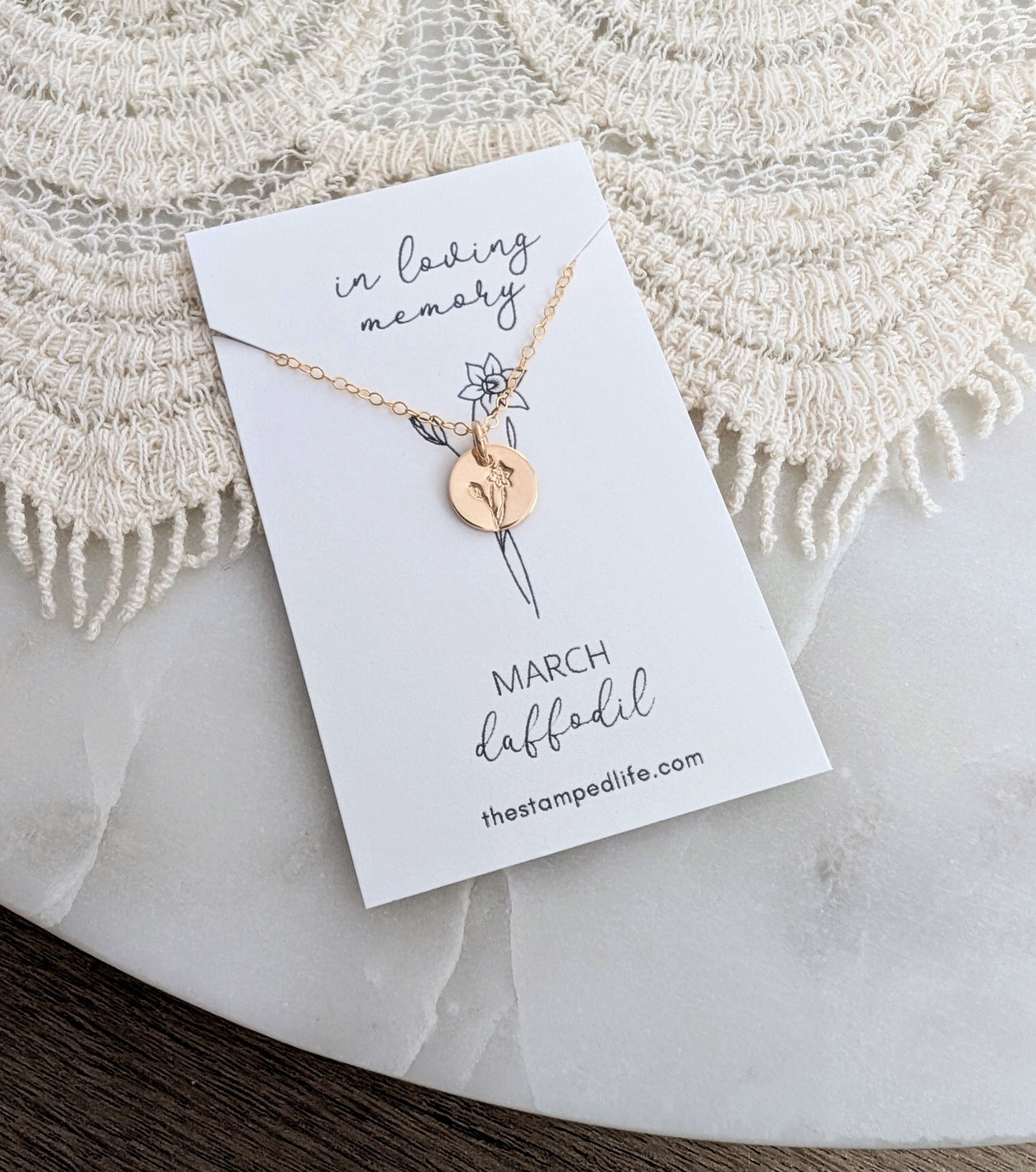 Miscarriage Memorial Necklace | Personalized Floral Charm