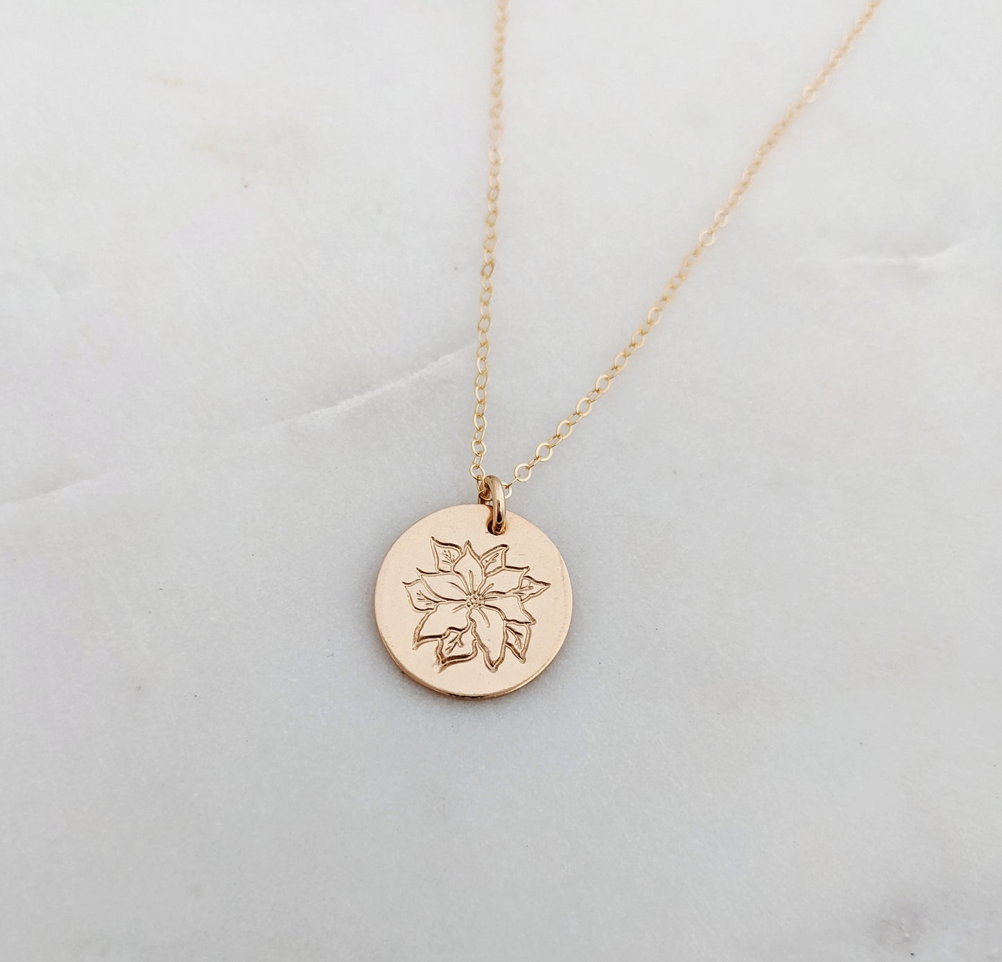 December Birth Flower Necklace | Birth Month Flower Necklace