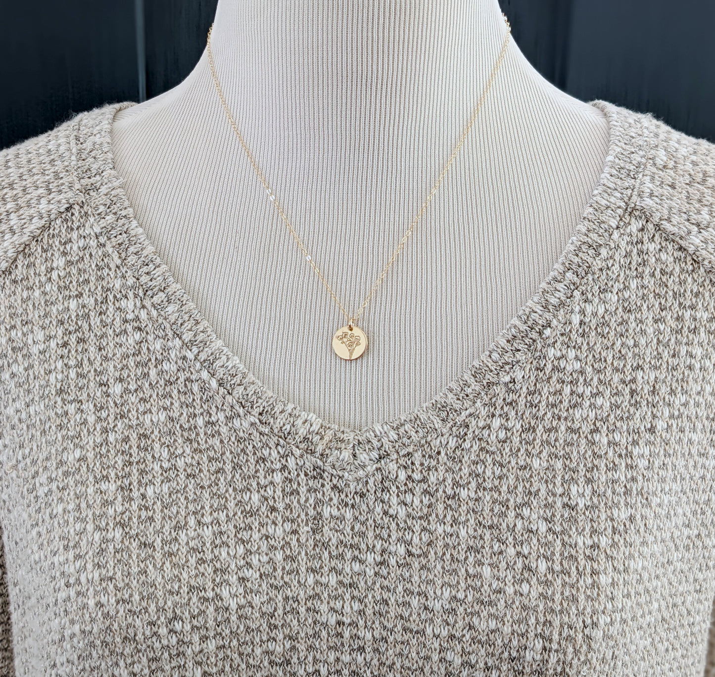 Gold Baby's Breath Necklace | Baby's Breath Flower Gift | Wildflower Necklace