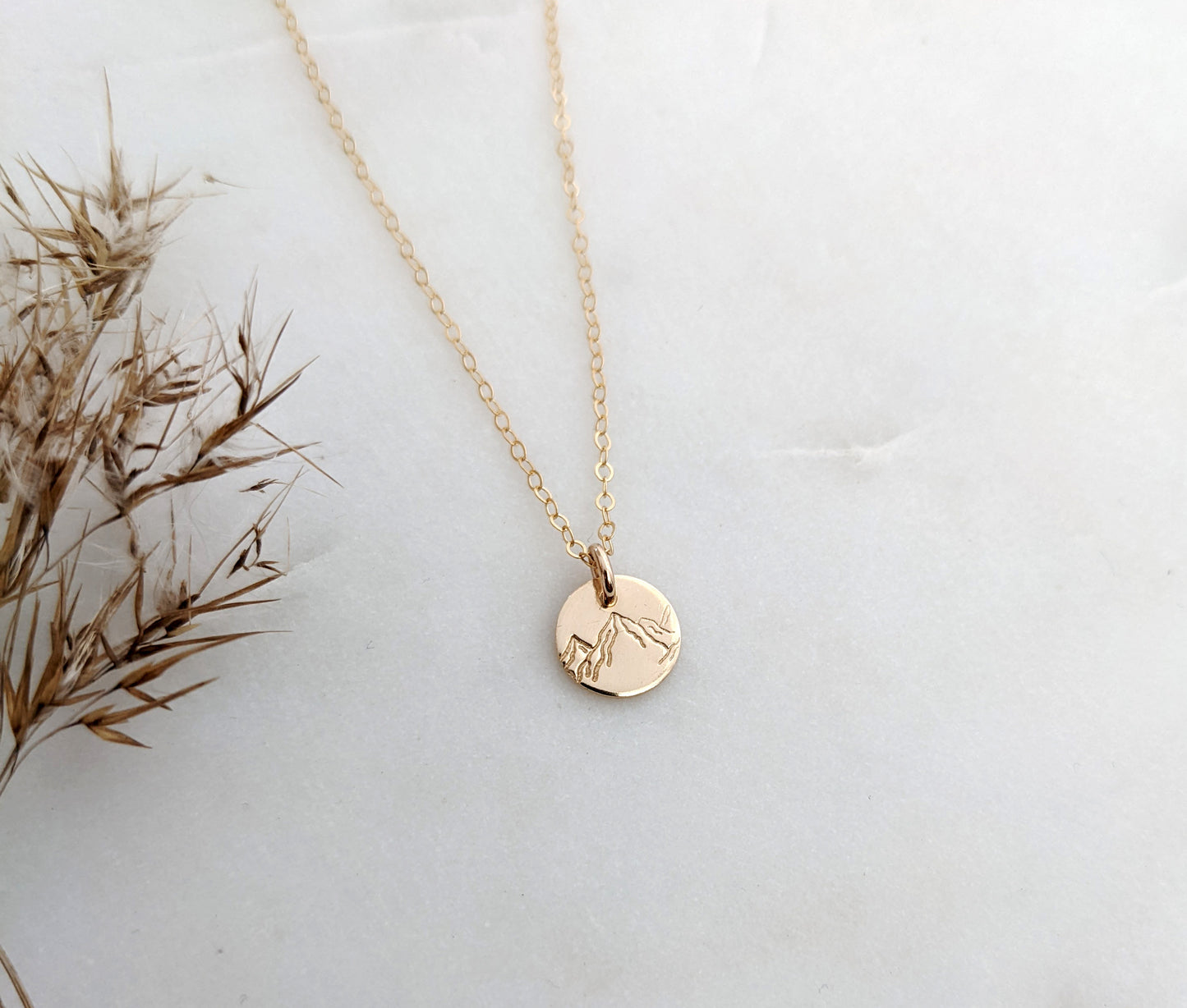 Tiny Mountain Charm Necklace | silver or gold fill