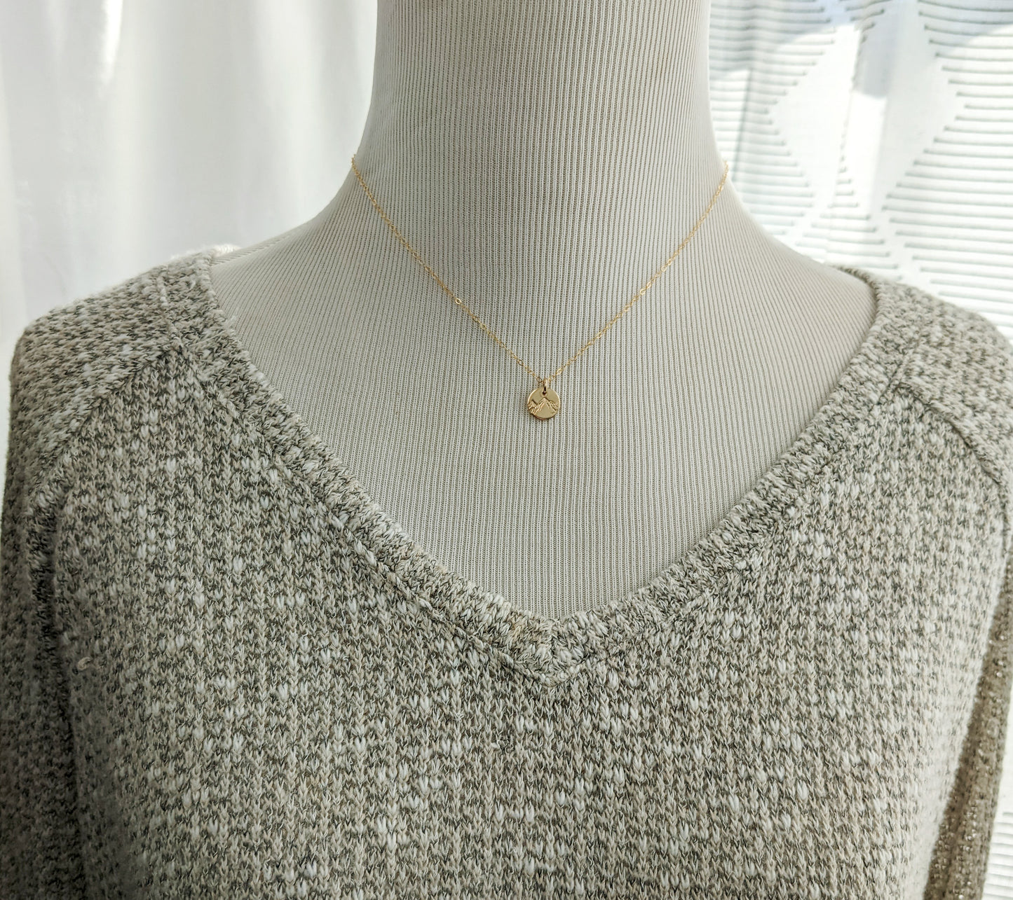 Tiny Mountain Charm Necklace | silver or gold fill