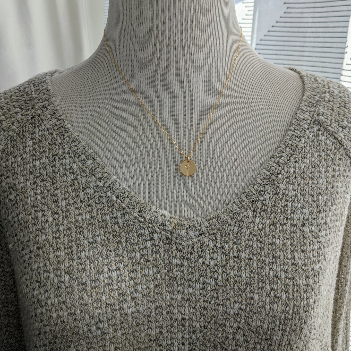 Dainty Gold Floral Necklace | Pick Your Month