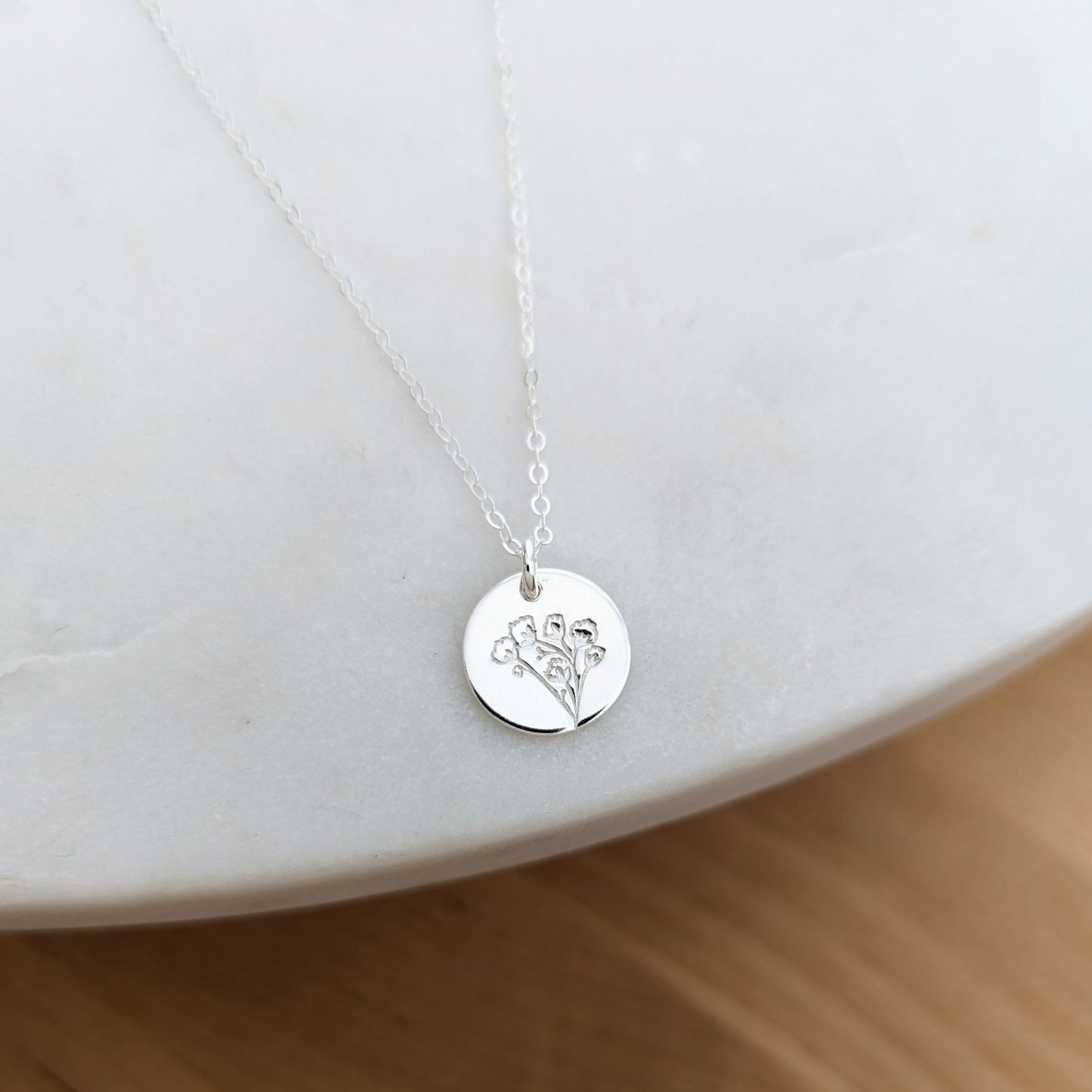 silver babys breath necklace