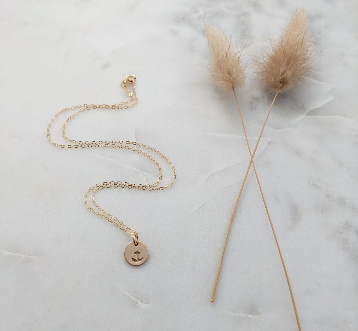 Tiny Anchor Necklace | 14k Gold Fill or Sterling Silver