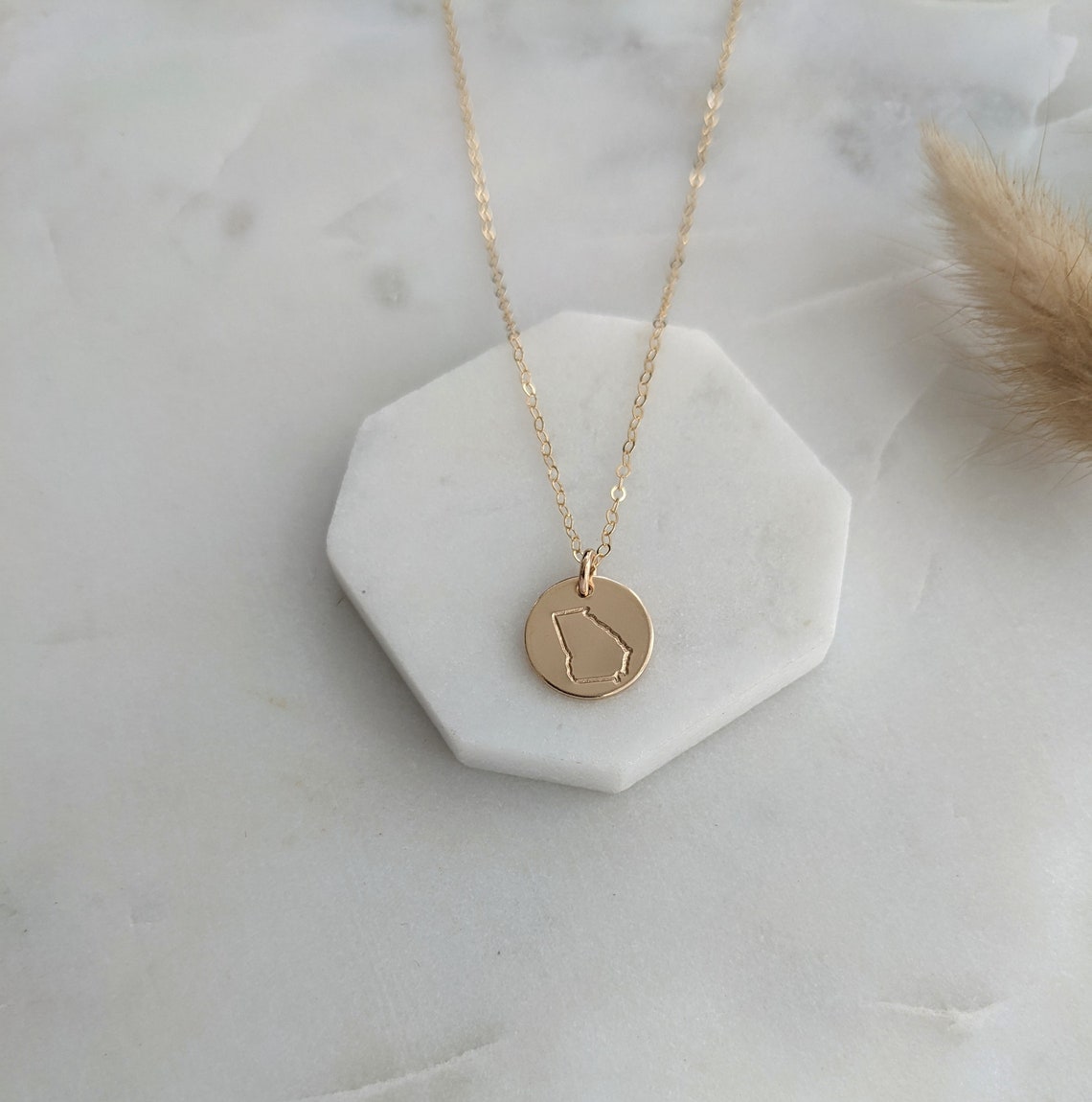 Georgia State Necklace | Custom State Charm | Hometown Necklace