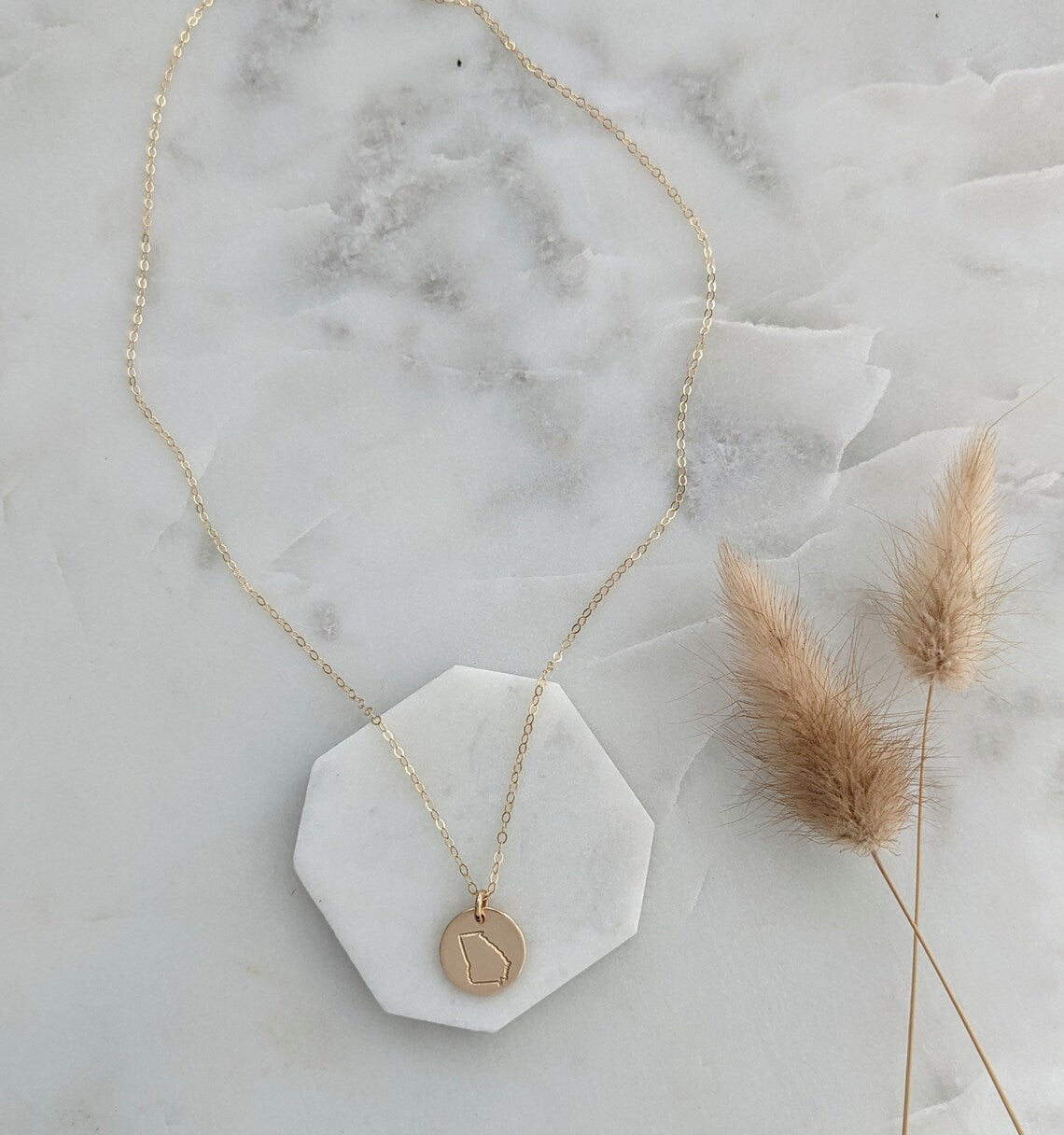 Georgia State Necklace | Custom State Charm | Hometown Necklace