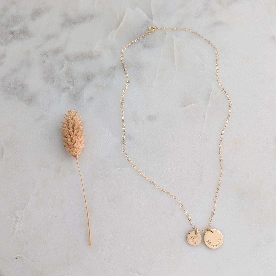 Personalized Love You to the Moon Necklace | Custom Date