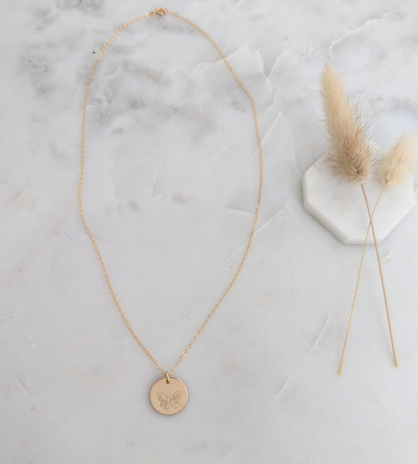 Butterfly Necklace, 14k Gold fill or Sterling Silver, Butterfly Jewelry, The Stamped Life