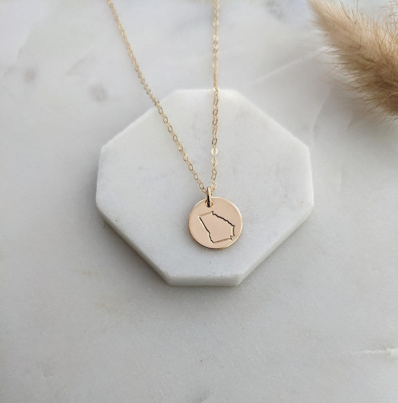 gold charm georgia necklace