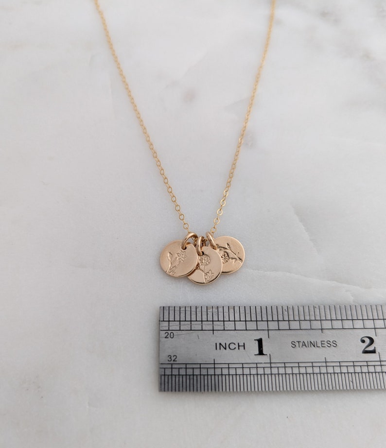 14k Gold Fill Tiny Birth Flower Necklace