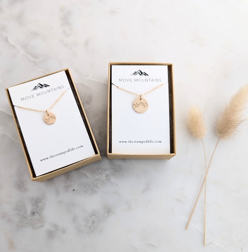 Move Mountains Charm Necklace, Graduation Gift Idea, The Stamped Life