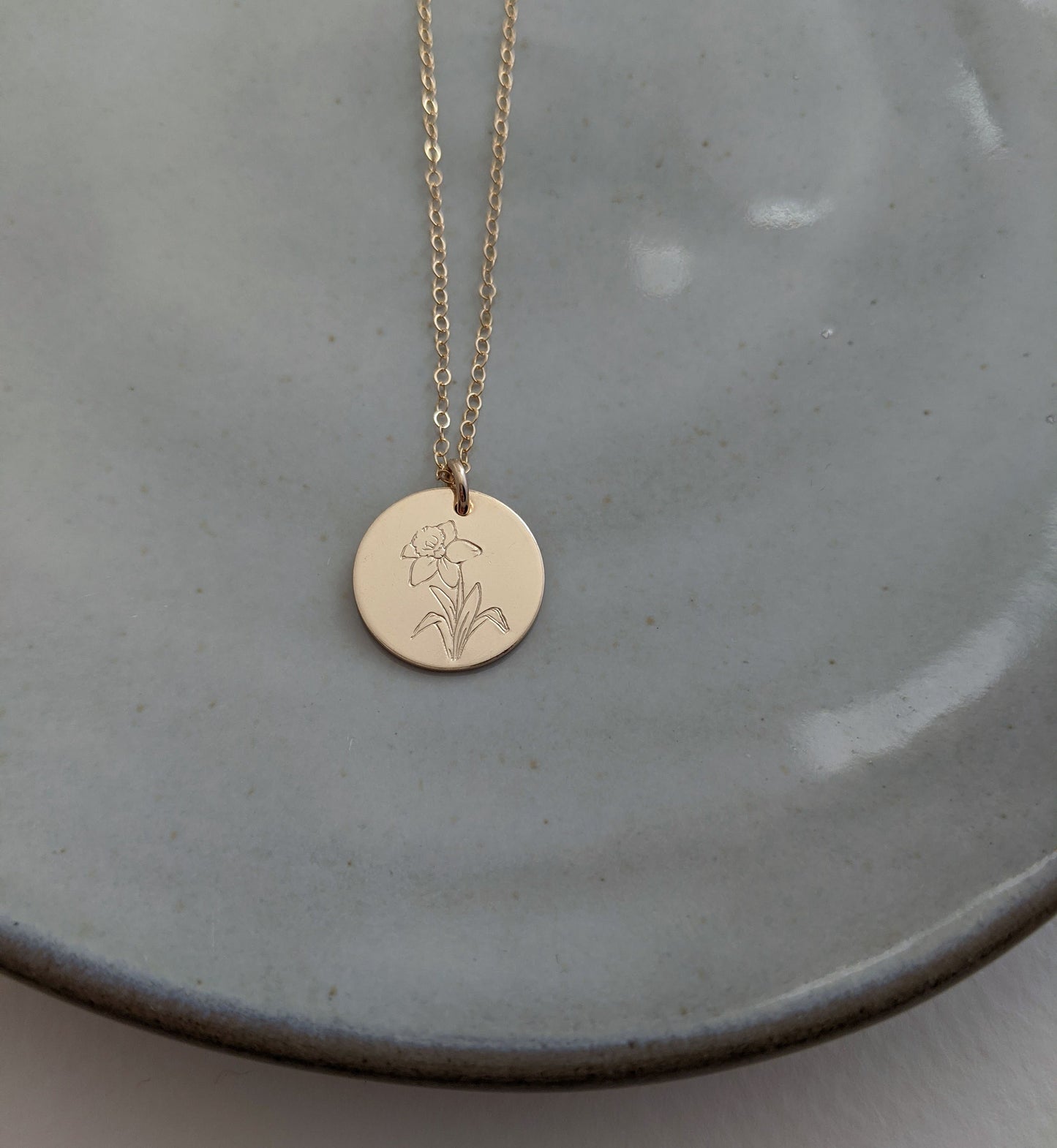 Daffodil March Birth Flower Necklace