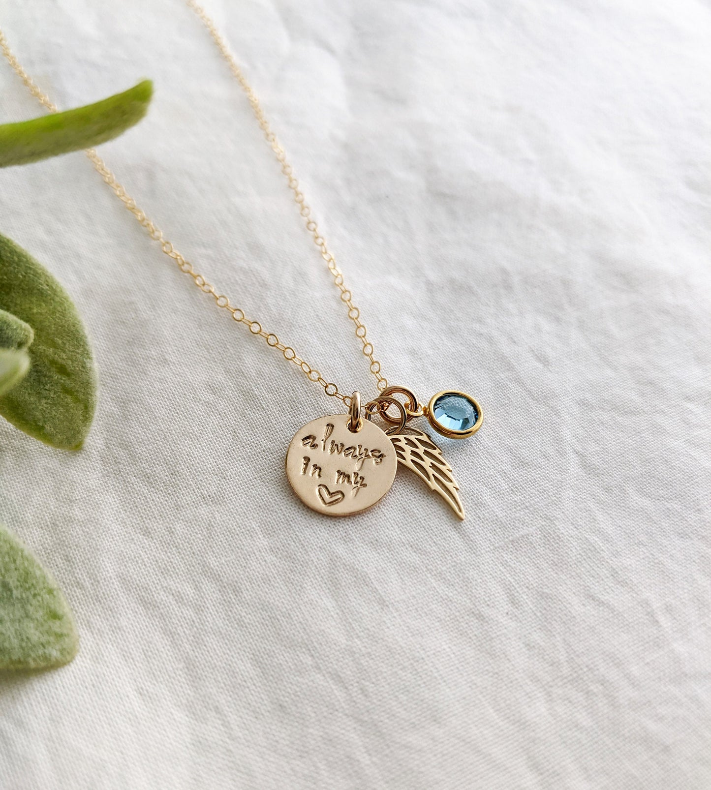Always in my Heart Memorial Necklace | 14k Gold Filled