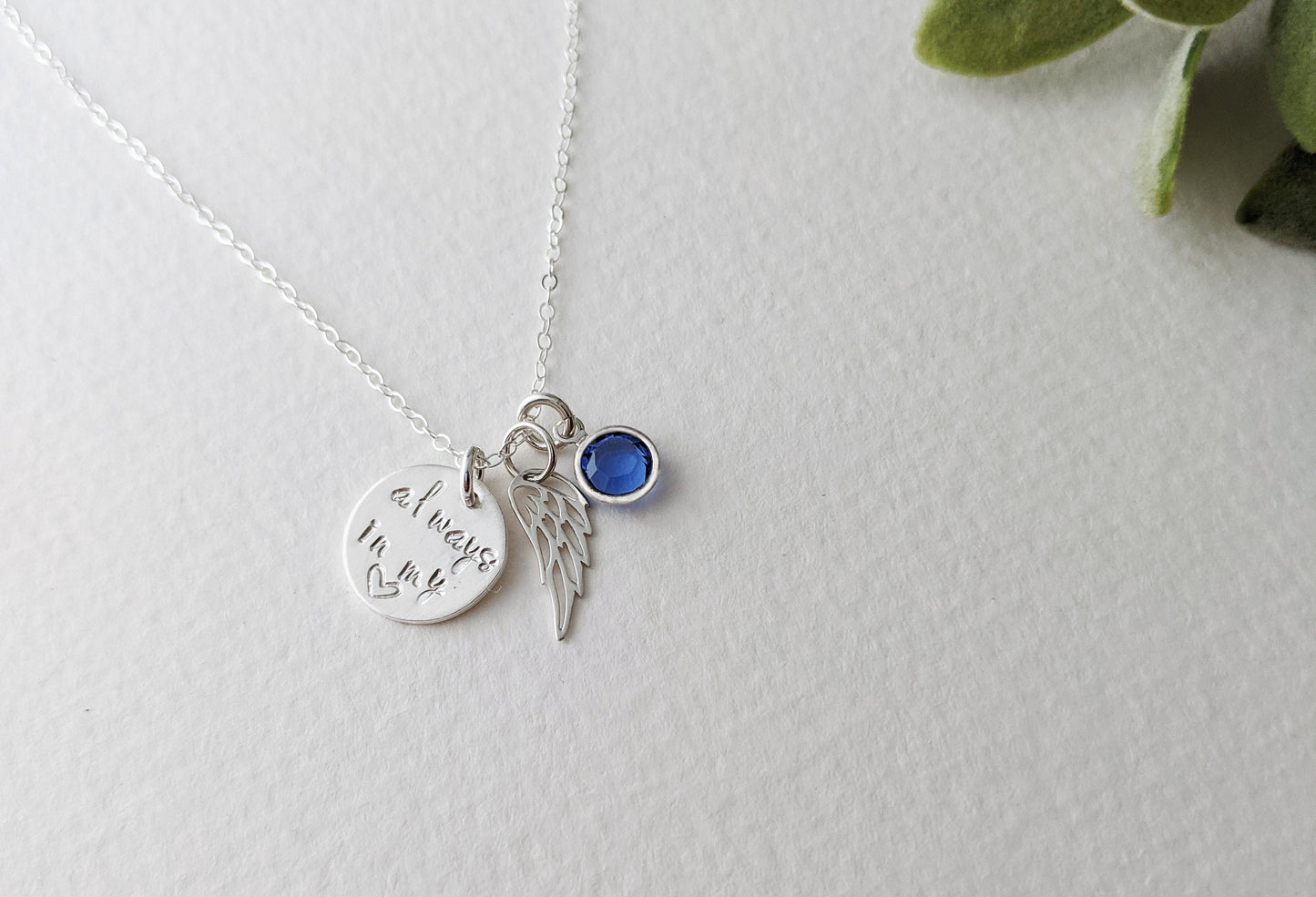 Always in my Heart Memorial Necklace | Sterling Silver