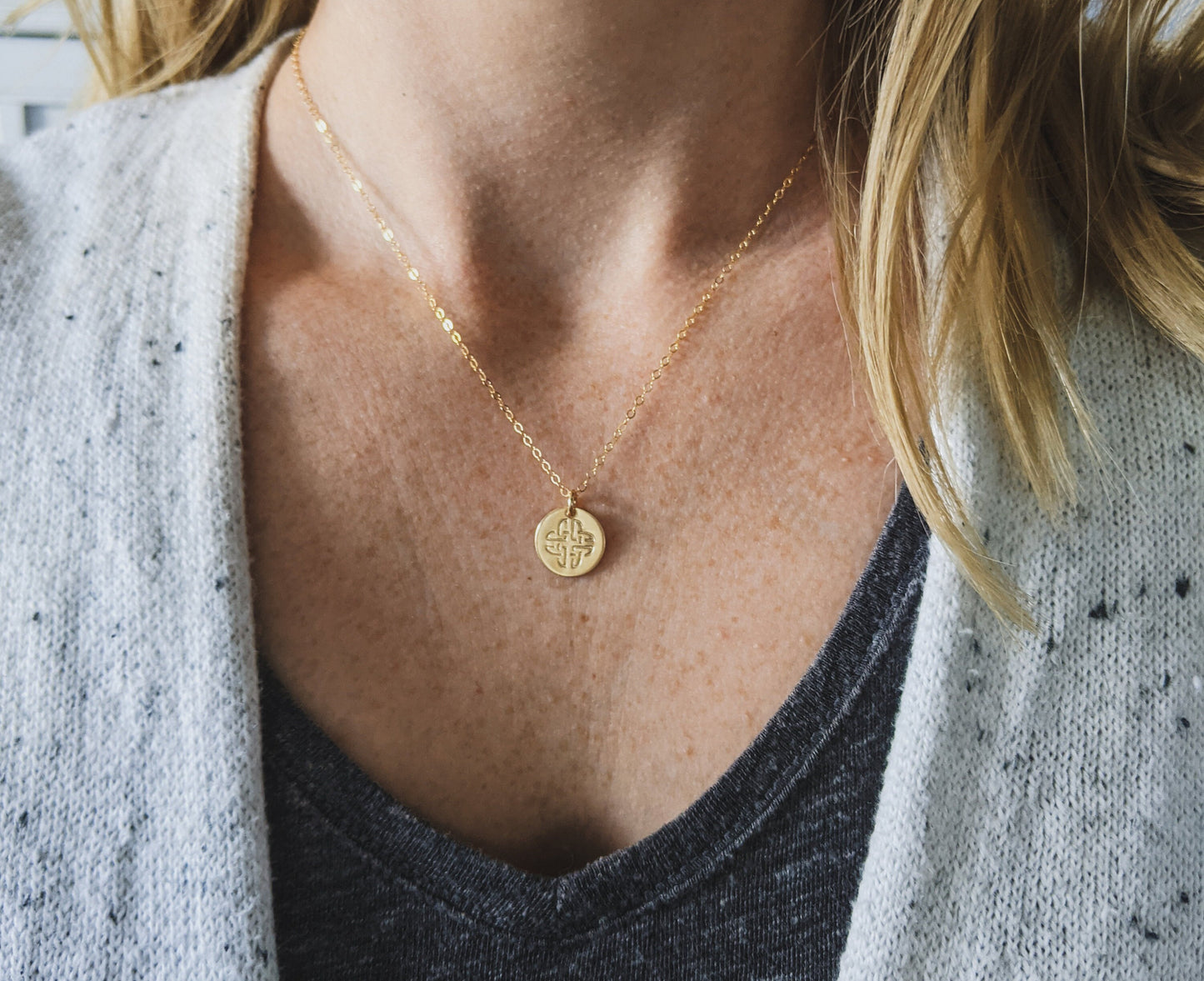 Celtic Knot Necklace | Irish Jewelry | Gold Celtic Knot Charm | Gaelic Necklace