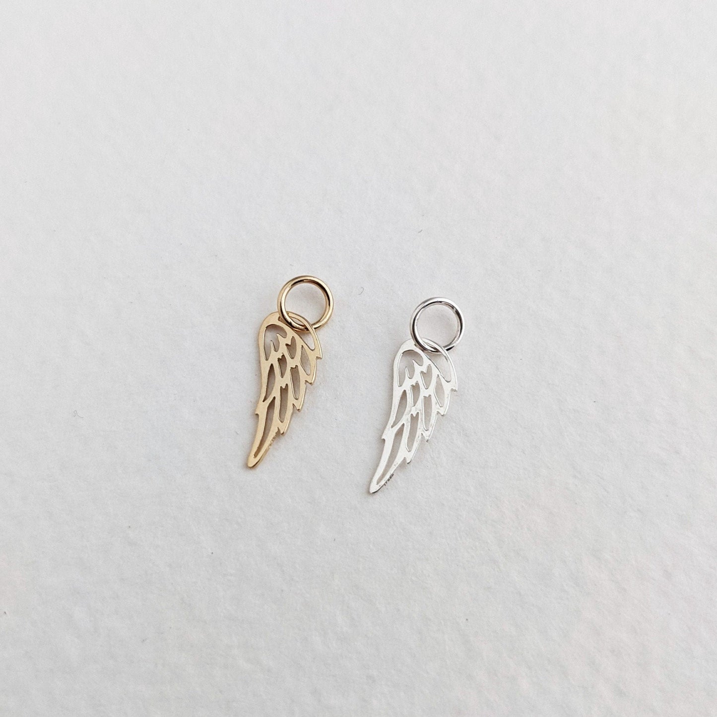 sterling silver or gold filled angel wing charm