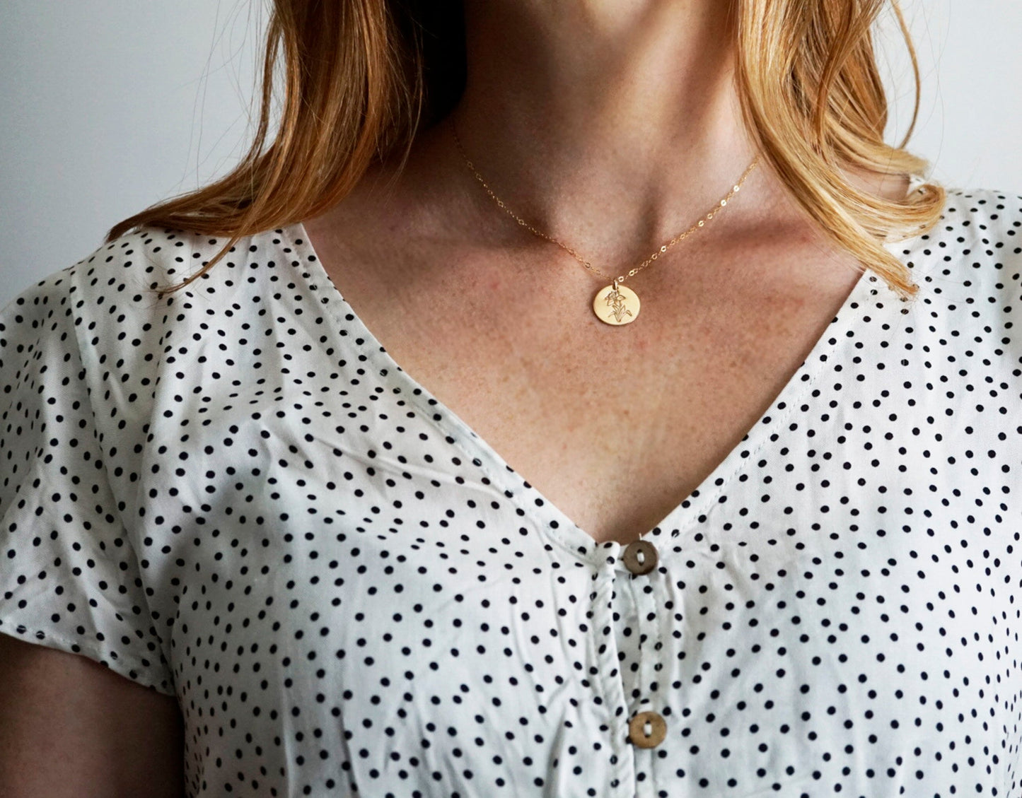 Daffodil March Birth Flower Necklace