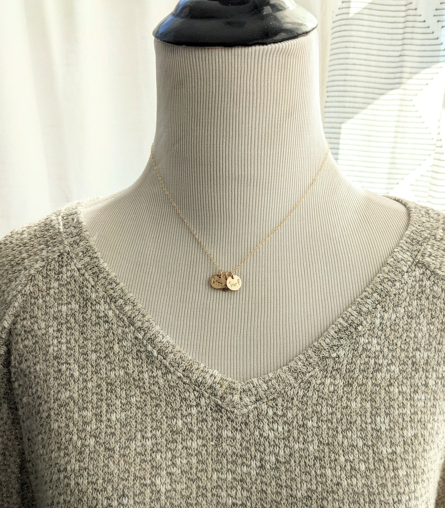 Live, Love, Surf Necklace | Gold fill or Sterling Silver