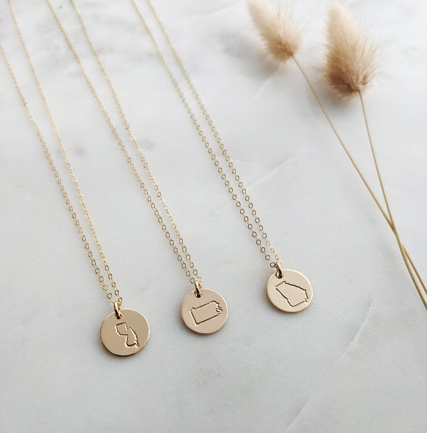 Georgia State Necklace | Custom State Charm | Hometown Necklace