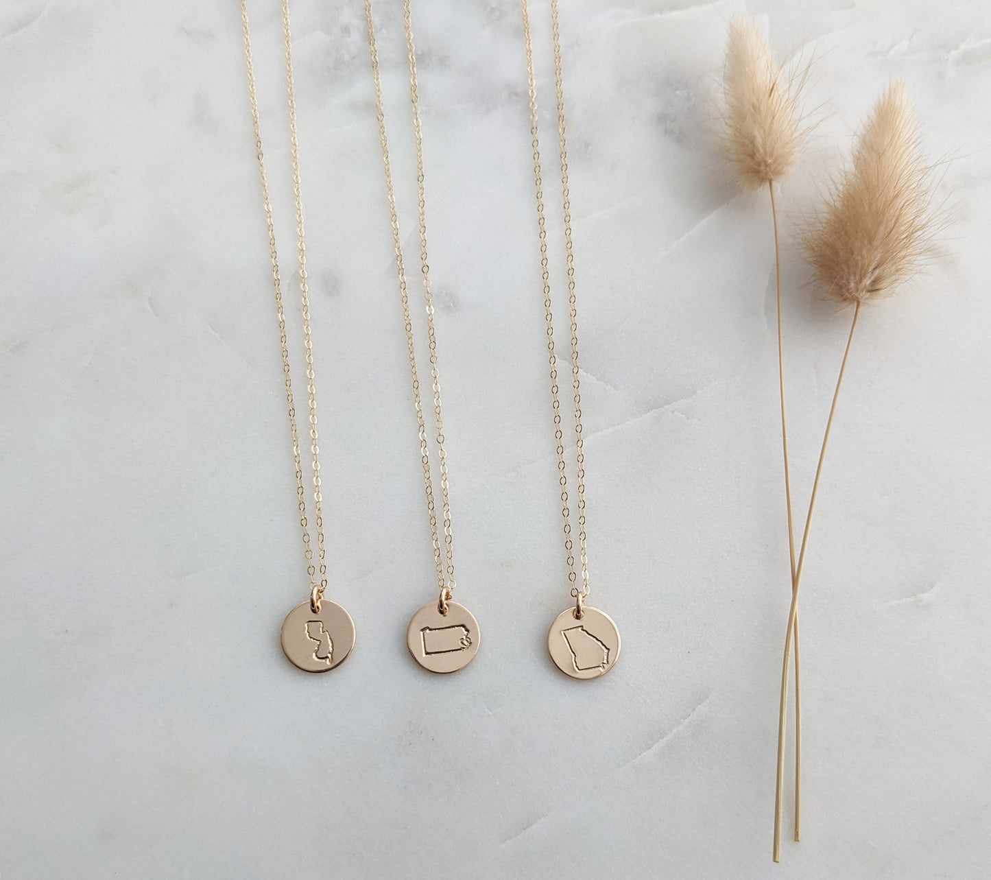 Georgia State Necklace | Custom State Charm | Hometown Necklace
