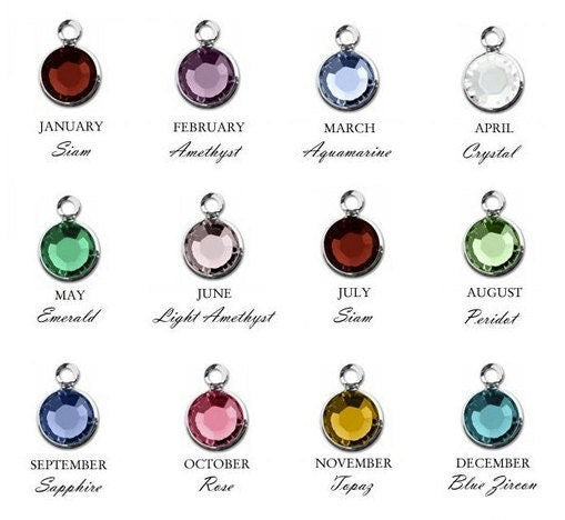 Birthstone Charm Necklace, Necklace for Moms, Personalized Charm Necklace, Heart Charm
