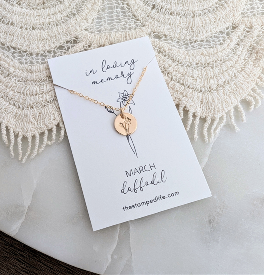 Miscarriage Memorial Necklace | Personalized Floral Charm
