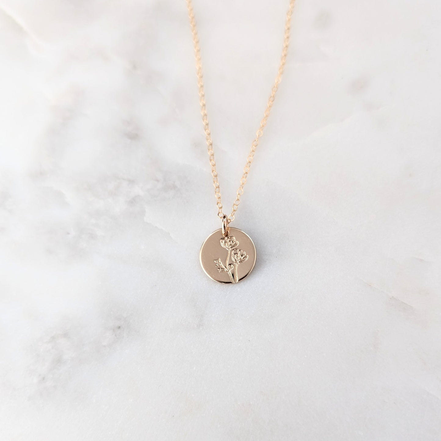 Poppy Flower Necklace | Gold Fill or Sterling Silver