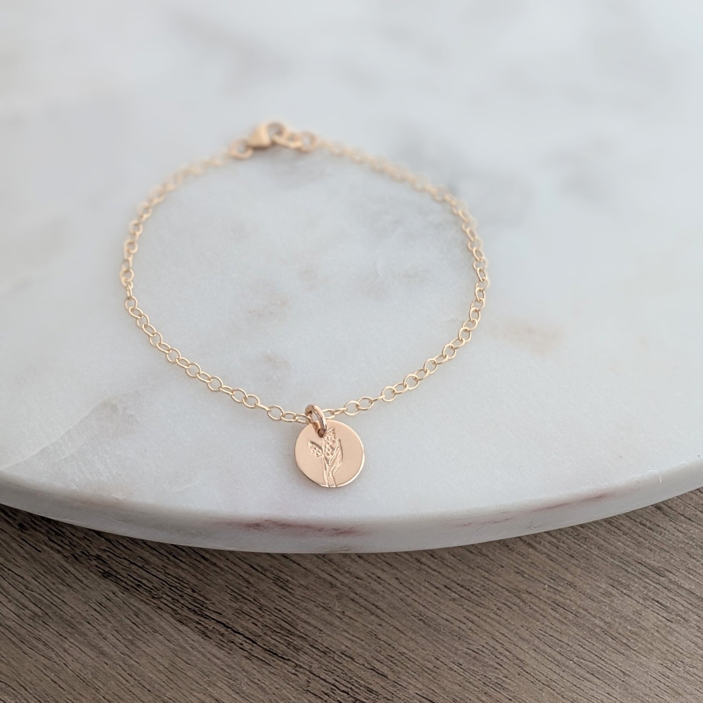 Custom Flower Bracelet | Sterling Silver or 14k Gold Fill