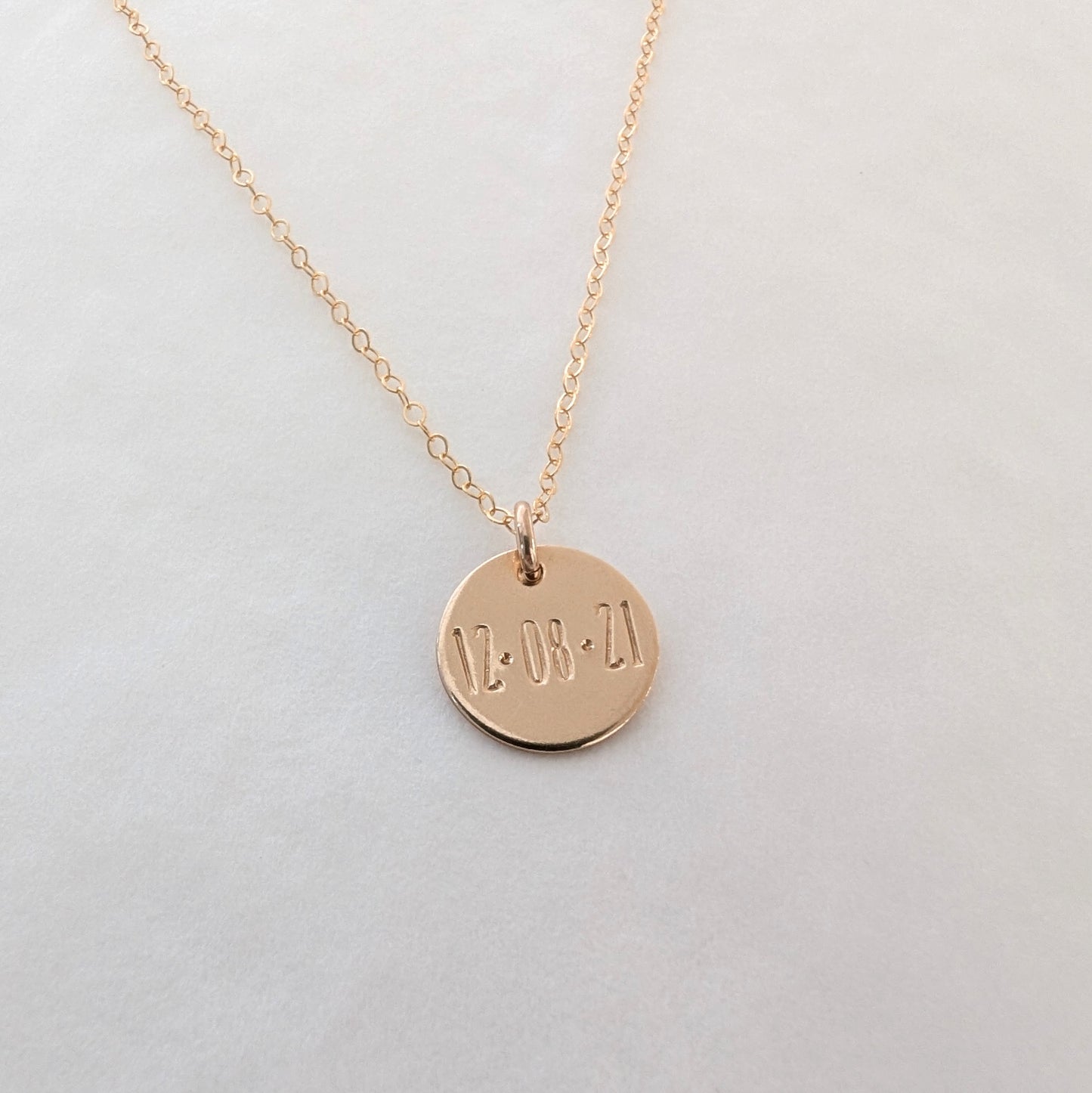 Custom Date Necklace: Personalized Charm Necklace, Sterling Silver or 14k Gold Fill