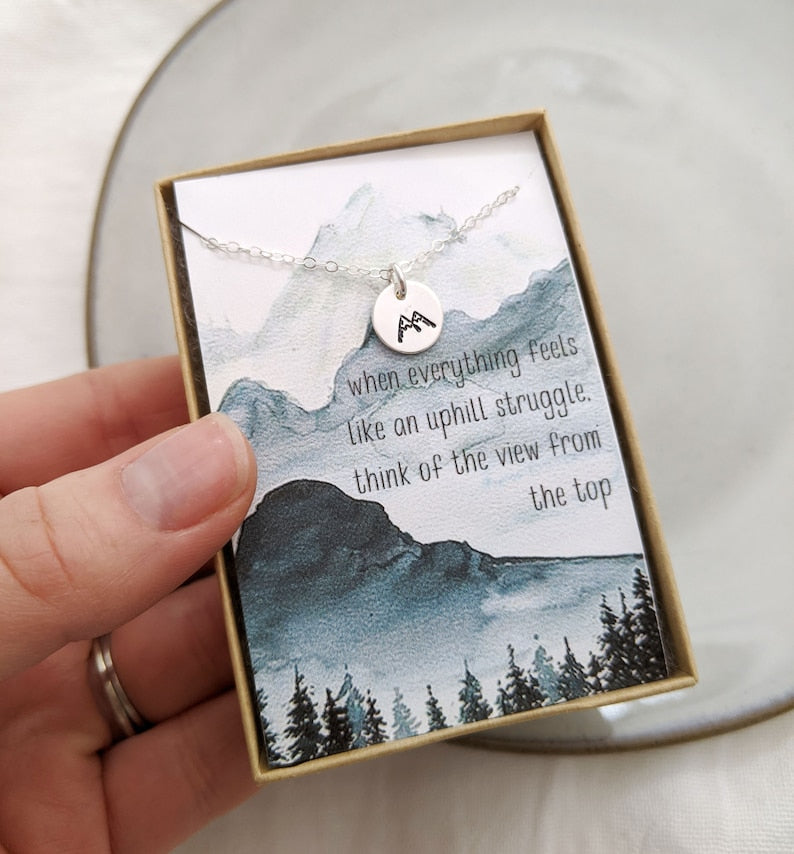 Graduation Gift- Motivational Gift Idea - Mountain Charm Necklace