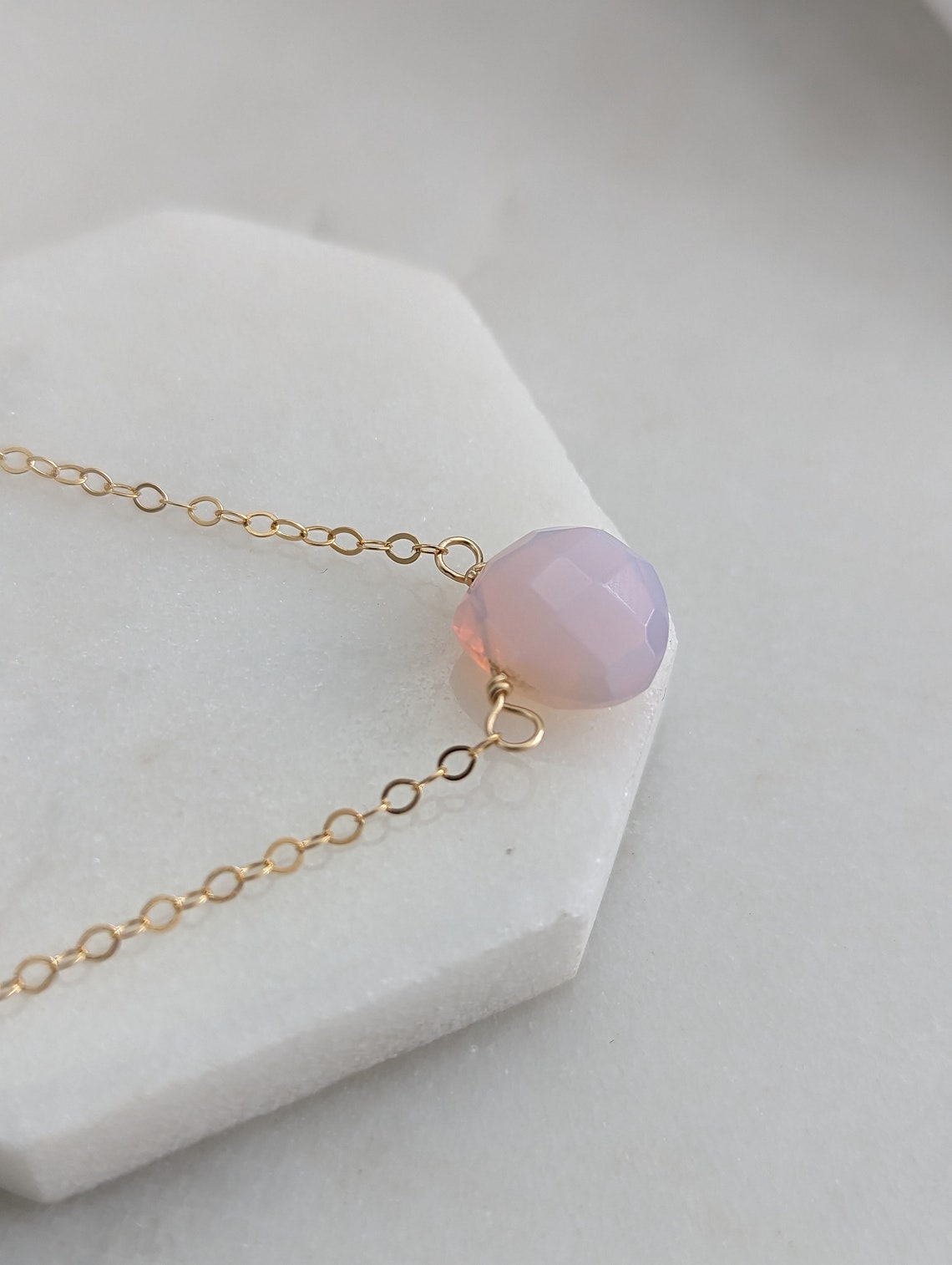 October Birthstone Necklace, Genuine Gemstone