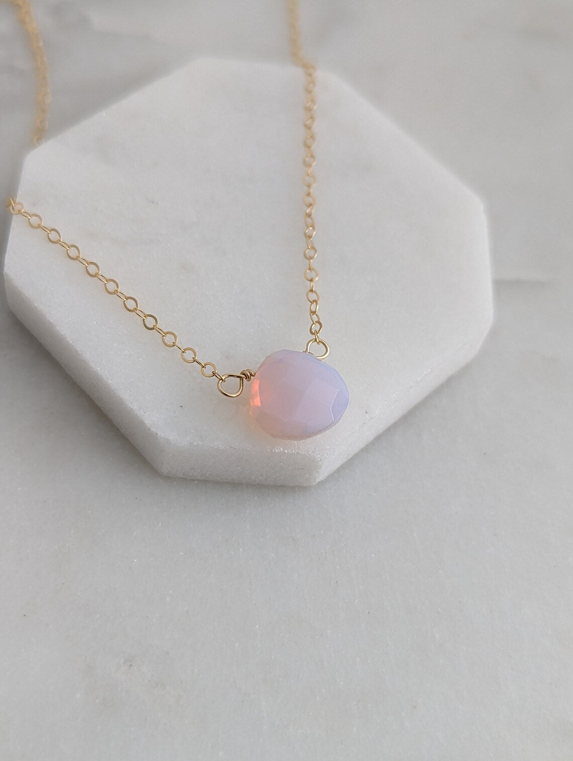 October Birthstone Necklace, Genuine Gemstone