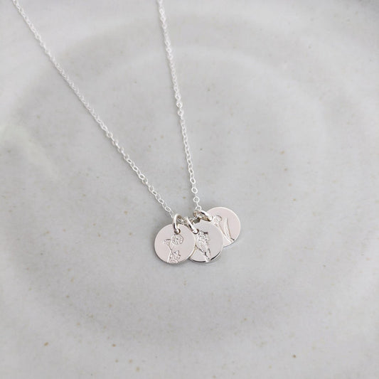 Sterling Silver Tiny Birth Flower Necklace