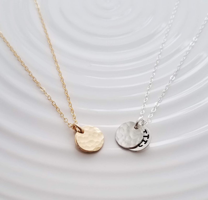 Hidden Message Necklace | Personalized Discs | Sterling Silver or 14k Gold Fill